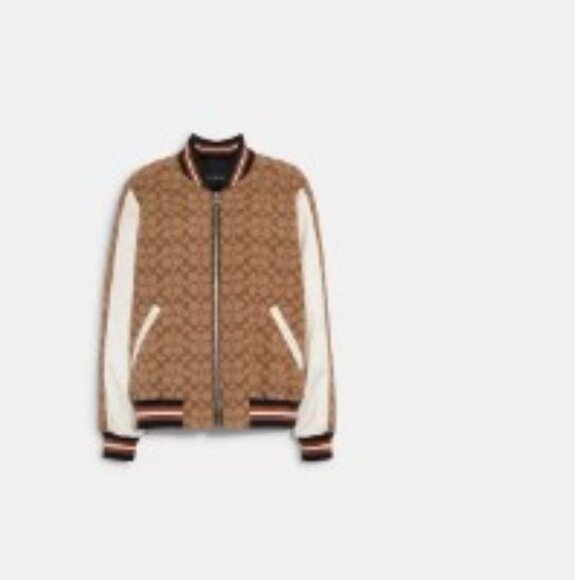 COACH Women's Large, Signature Souvenir Jacket, Khaki - Picture 1 of 3